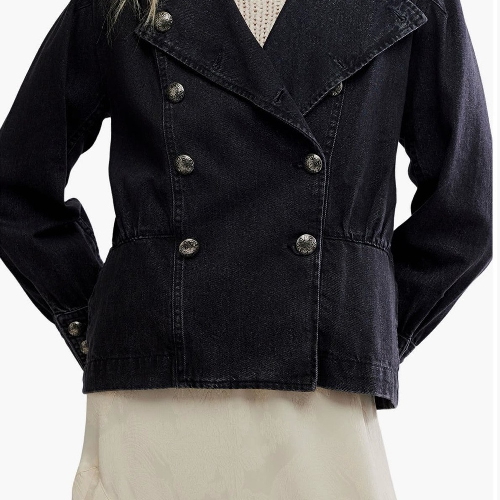 Free People Imogene Denim Jacket - Onyx Black